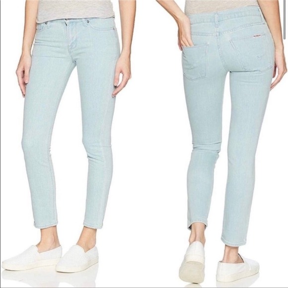Hudson Tally Jeans Women's 28 Mid Rise Skinny Crop Leg Light Wash Stretch Denim - Picture 1 of 7